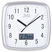JVD◆DH615.1◆デジタル日付表示、壁掛け時計◆シルバー◆チェコ共和国、東欧時計