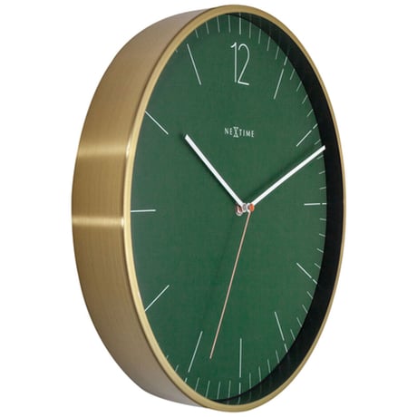 NEXTIME◆NEXT 3252GN◆エッセンシャルゴールド掛け時計◆Ø34cm◆緑◆Essential Gold