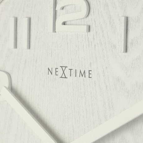NEXTIME◆NEXT  3096WI◆ウッドウッドミディアム壁掛け時計(ホワイト)◆ø  35cm x 3 cm◆WOOD WOOD MEDIUM