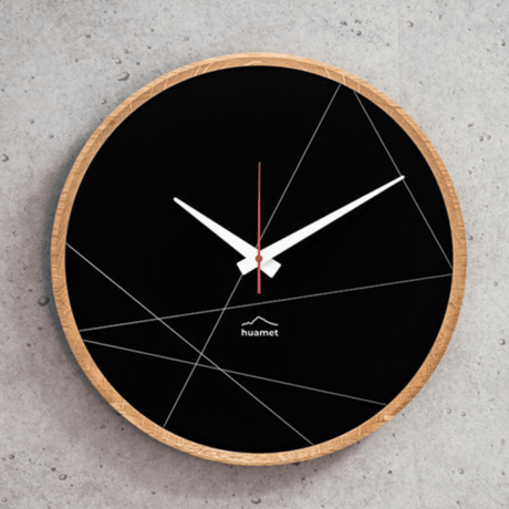 HUAMET◆CH50-C-14◆オーク材ラウンド・グラビア壁掛け時計◆南チロル
