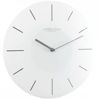 ロンドンクロック◆LONDON CLOCK 01282◆ガラスウォールクロック(白)◆クォーツムーブメント