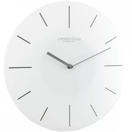 ロンドンクロック◆LONDON CLOCK 01282◆ガラスウォールクロック(白)◆クォーツムーブメント