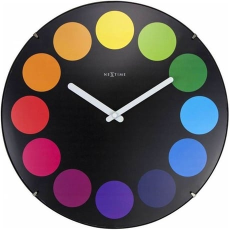 NEXTIME ◆NEXT3167◆ドットドーム時計 掛け時計 (黒)◆Nextime Dots Dome Clock