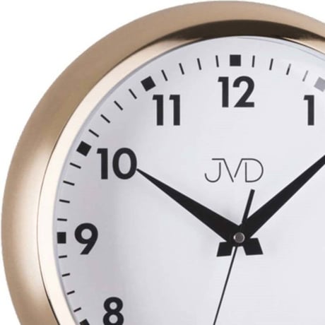 JVD◆HT077.2◆レトロデザインクロック、壁掛け時計◆ゴールド◆チェコ共和国、東欧時計