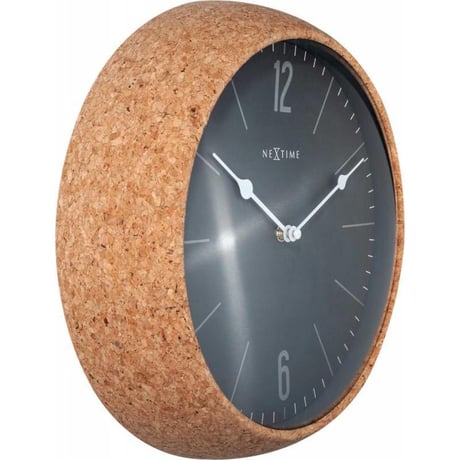 NEXTIME◆NEXT  3509GS◆コルク 壁掛け時計◆ø 30 cm x 8,4 cm◆Cork＆Grey