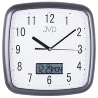 JVD◆DH615.2◆デジタル日付表示、壁掛け時計◆濃グレー◆チェコ共和国、東欧時計