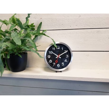NEXTIME◆NEXT 3998ARZW◆"STATION"ステーション 壁掛け時計(黒)◆19 cm◆サイレントクォーツ