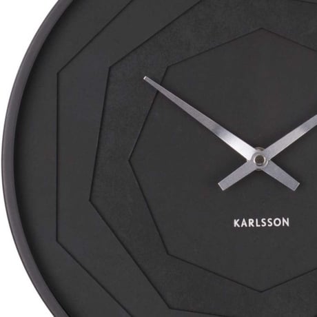カールソン◆Karlsson KA5850BK◆レイヤード折り紙 壁掛け時計(30cm)◆黒◆LayeredOrigami