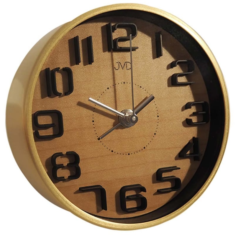 JVD◇HS22.1◇金色のステンレススチールの置き時計◇目覚まし時計
