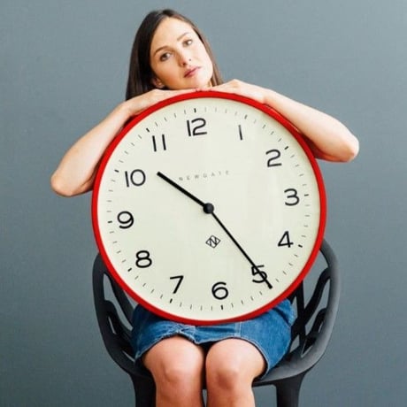 ニューゲート◆NUMONE149FER◆ナンバーワンエコークロック  大型掛け時計 (赤、53㎝)◆Number One Echo Clock