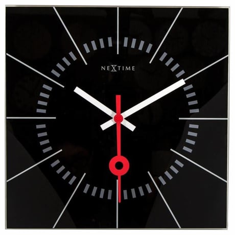 NEXTIME◆NEXT 8636ZW◆Stazione・壁掛け時計(ブラック)◆35 x 35 x 3.3cm◆エヴァルト・ウィンケルバウアー