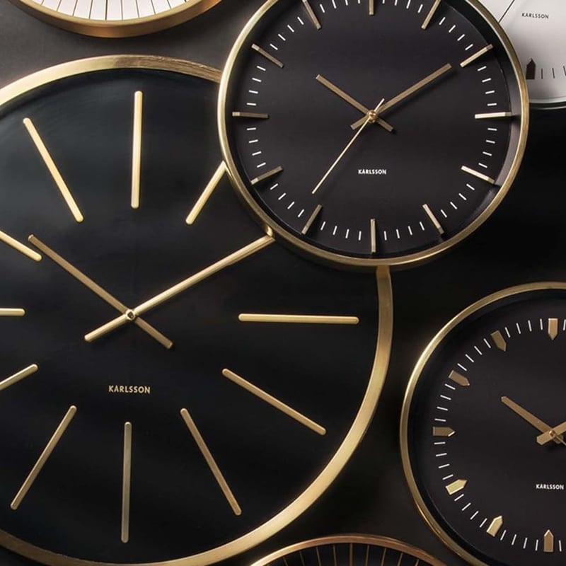 カールソン◇KARLSSON A5912GD◇モダン掛け時計(黒×ゴールド)◇35cm