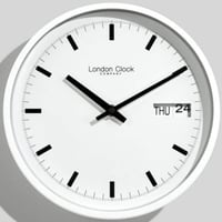 ロンドンクロック◆LONDON CLOCK 01119◆日付き壁掛け時計◆白◆クォーツムーブメント