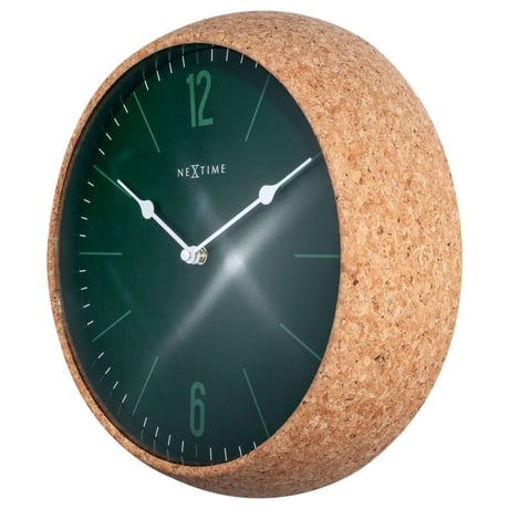 NEXTIME◆NEXT  3509GN◆コルク 壁掛け時計◆ ø 30 cm x 8,4 cm◆Cork＆Green