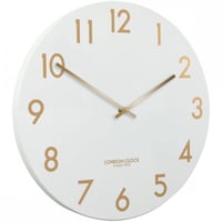 ロンドンクロック◆LONDON CLOCK 01289◆チタンチョークプレス壁掛け時計◆白◆クォーツムーブメント