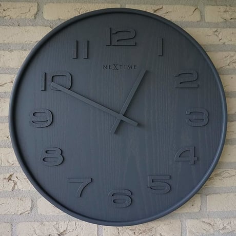 NEXTIME◆NEXT  3096GS◆ウッドウッドミディアム壁掛け時計(グレー)◆ø  35cm x 3 cm◆WOOD WOOD MEDIUM