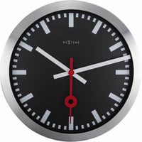 NEXTIME◆NEXT 3999STZW◆"STATION"ステーション 壁掛け時計(黒)◆35 cm◆サイレントクォーツ