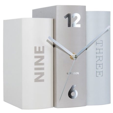 カールソン◆KARLSSON KA5628◆テーブルクロックブック置時計◆グレー◆Table Clock Book