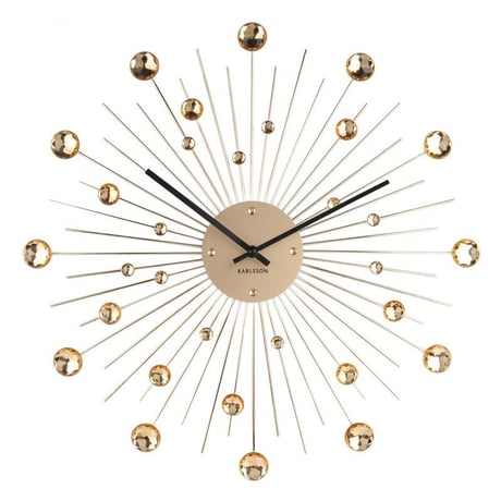 カールソン◆KARLSSON KA4859GD◆スパンコールのデザイン掛け時計(ゴールド)◆Sunburst Large Wall Clock