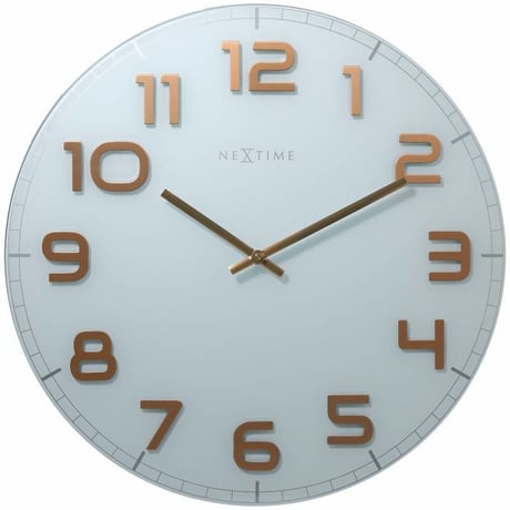 NEXTIME◆NEXT  3105WC◆クラッシィラージ壁掛け時計(白×G)◆ø50 cm x 3,5 cm◆Classy Large