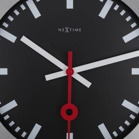 NEXTIME◆NEXT 3999STZW◆"STATION"ステーション 壁掛け時計(黒)◆35 cm◆サイレントクォーツ
