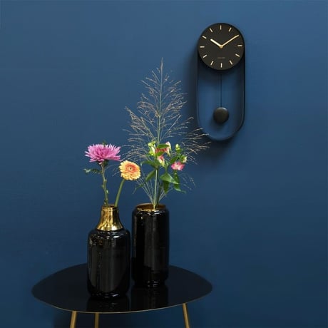 カールソン◆KARLSSON KA5822BK◆デザイン 振り子チャーム掛け時計(黒)◆Pendulum Charm