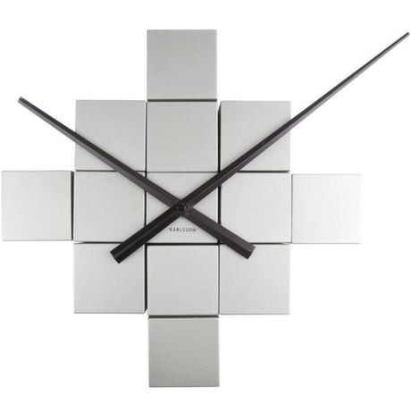 カールソン◆KARLSSON  KA5698SI◆キュービッククロック(シルバー)◆DIY Cubic Wall Clock