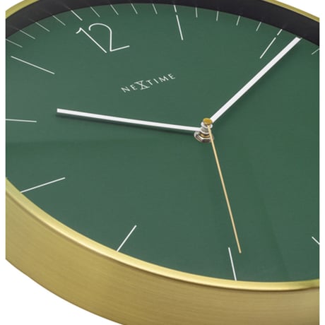NEXTIME◆NEXT 3252GN◆エッセンシャルゴールド掛け時計◆Ø34cm◆緑◆Essential Gold