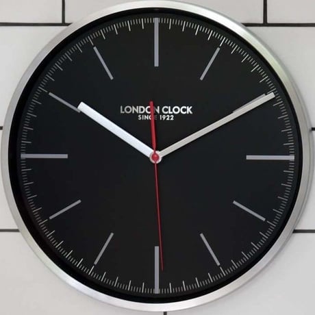 ロンドンクロック◆LONDON CLOCK 01103◆モダンウォールクロック(黒)◆クォーツムーブメント