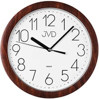 JVD◆H612.20◆ノイズレスクロック 壁掛け時計 (ダーク茶)◆チェコ共和国、東欧時計