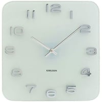 カールソン◆KARLSSON  KA5641WH◆ガラス 掛け時計(ホワイト)◆Vintage Square Glass Clock