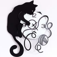 アーツアンドクラフツ◆Arti & Mestieri 2598C◆「毛糸の玉を持つ猫」壁掛け時計◆35 x 43cm◆イタリア製