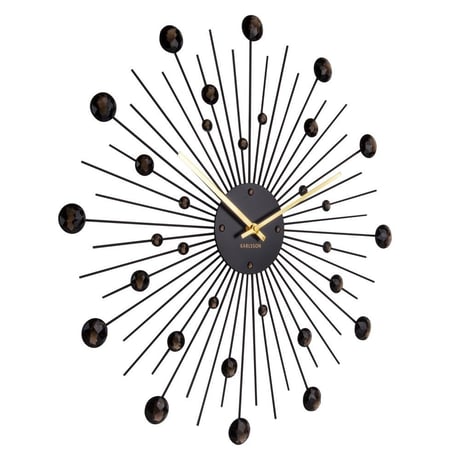 カールソン◆KARLSSON KA4859BK◆スパンコールのデザイン掛け時計(ブラック)◆Sunburst Large Wall Clock