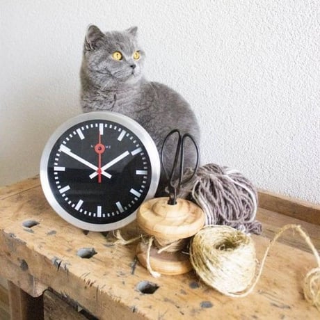 NEXTIME◆NEXT 3998STZW◆"STATION"ステーション 壁掛け時計(黒)◆19 cm◆サイレントクォーツ