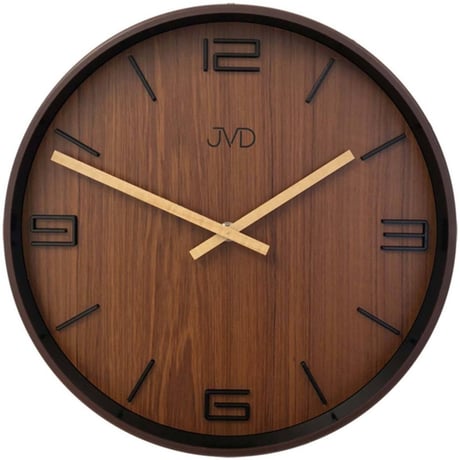 JVD◆HC22.1◆ウォールクロック、壁掛け時計◆ダークブラウン◆チェコ共和国、東欧時計