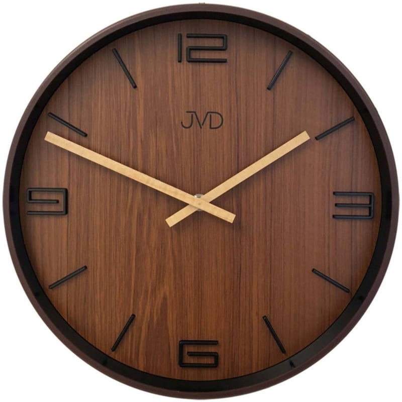 JVD◇HC22.1◇ウォールクロック、壁掛け時計◇ダークブラウン◇チェコ