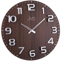 JVD◆HT075◆3D数字 壁掛け時計 (こげ茶)◆チェコ共和国、東欧時計