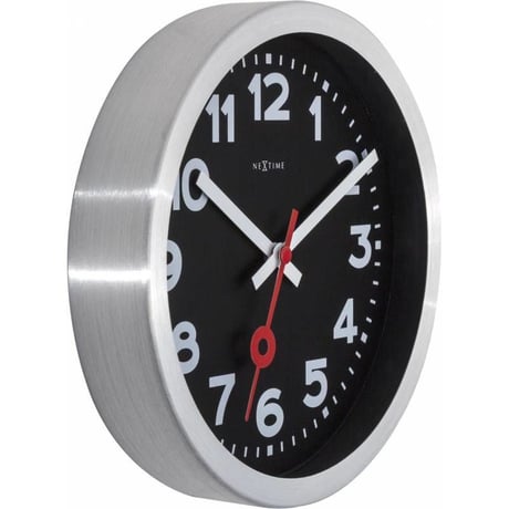 NEXTIME◆NEXT 3998ARZW◆"STATION"ステーション 壁掛け時計(黒)◆19 cm◆サイレントクォーツ
