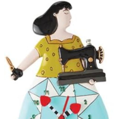 アレン デザイン スタジオ◆6015363◆シームレス It's Sew Time 振り子壁掛け時計◆ALLEN DESIGN  STUDIO