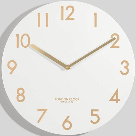 ロンドンクロック◆LONDON CLOCK 01289◆チタンチョークプレス壁掛け時計◆白◆クォーツムーブメント