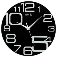 アームス ◆AMS 9461◆10時から5時 掛け時計 (黒)◆クォーツムーブメント