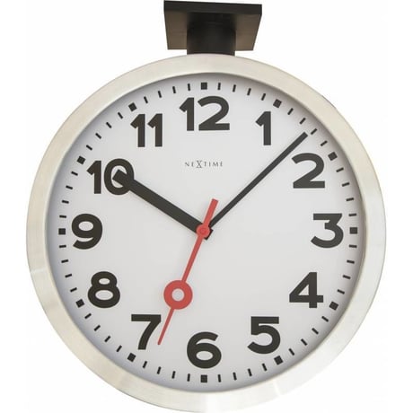 NEXTIME◆NEXT  3217◆「Station Double」ステーションダブル壁掛け時計◆44.5 x 38 x 13cm◆両面時計