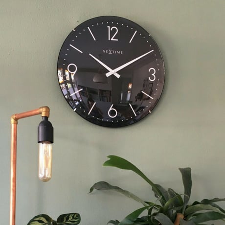 NEXTIME◆NEXT 3157ZW◆「BASICDOME」壁掛け時計◆ø 35.6㎝◆サイレントラウンド
