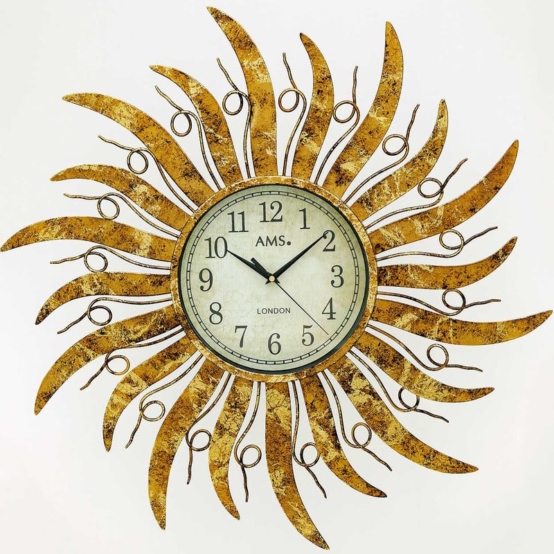 アームス ◇AMS 9639◇デザイン掛け時計◇太陽のアート時計