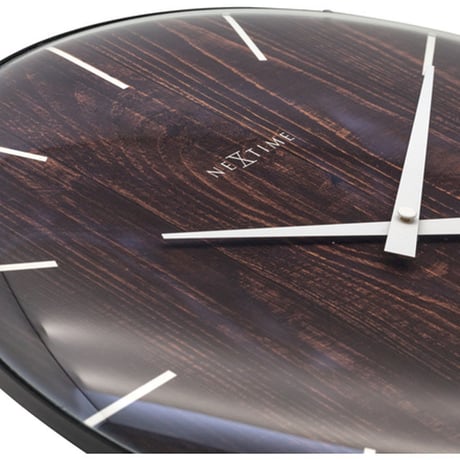 NEXTIME◆NEXT 3249BR◆エッジウッドドーム掛け時計◆Ø35cm◆ブラウン