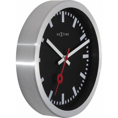 NEXTIME◆NEXT 3998STZW◆"STATION"ステーション 壁掛け時計(黒)◆19 cm◆サイレントクォーツ