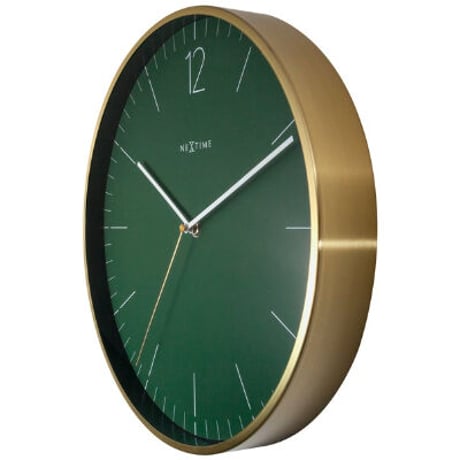 NEXTIME◆NEXT 3252GN◆エッセンシャルゴールド掛け時計◆Ø34cm◆緑◆Essential Gold