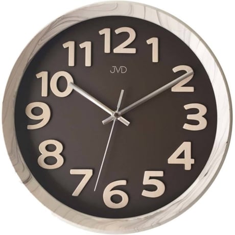 JVD◆HT073.4◆ウォールクロック、壁掛け時計◆濃グレー◆チェコ共和国、東欧時計