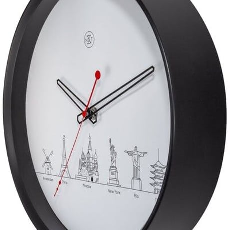 NEXTIME◆NEXT 7350◆ネクスタイム ワールドツアー掛け時計◆Ø30cm◆WORLDTOUR