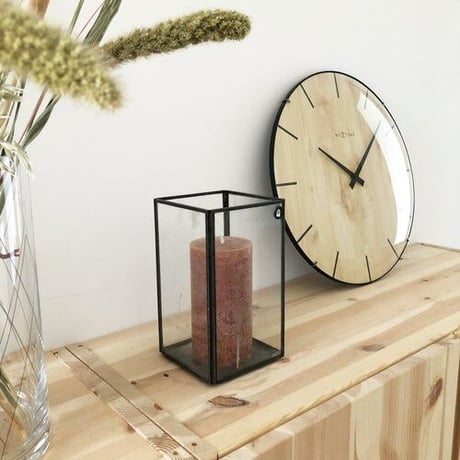 NEXTIME◆NEXT 3249◆エッジウッドドーム掛け時計◆Ø35cm◆ライトウッド